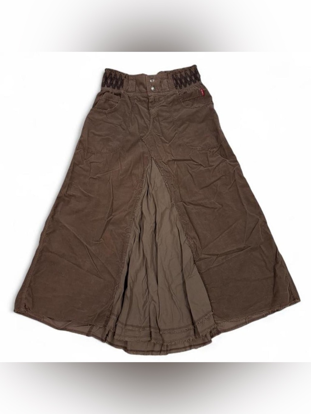 Y2K vintage Hard Tail brown baby corduroy whimsygoth maxi skirt